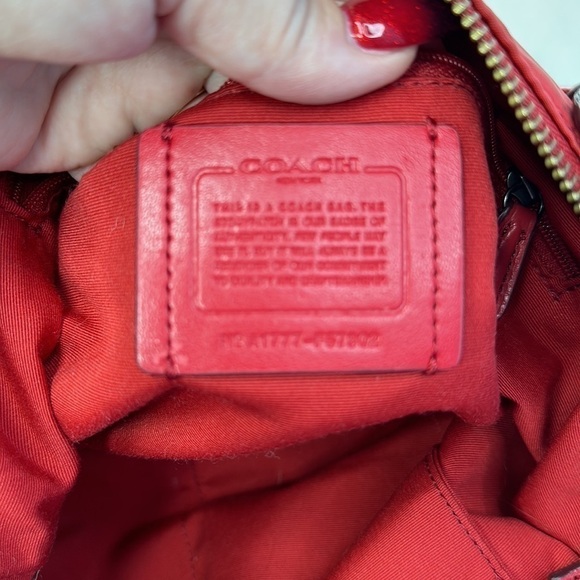 Coach NYLON SATCHEL (COACH F57902)
ANTIQUE SILVER/TRUE RED - Picture 8 of 12